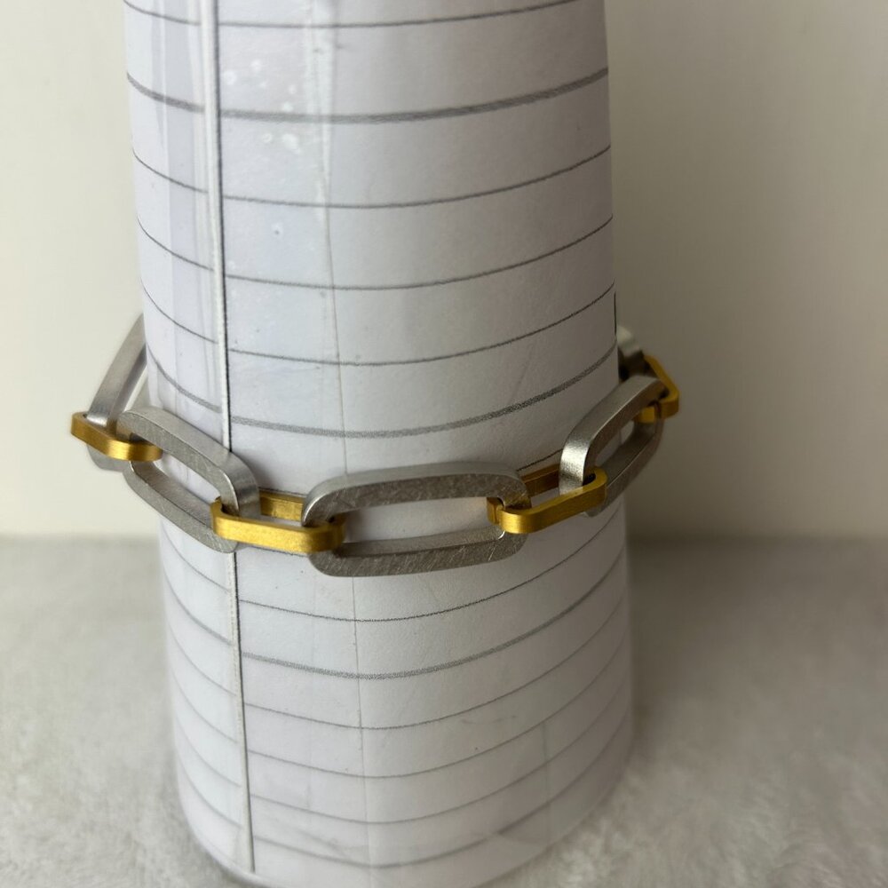 Rc Rustic Cuff Bracelet Rectangular Bar Link Sign… - image 5